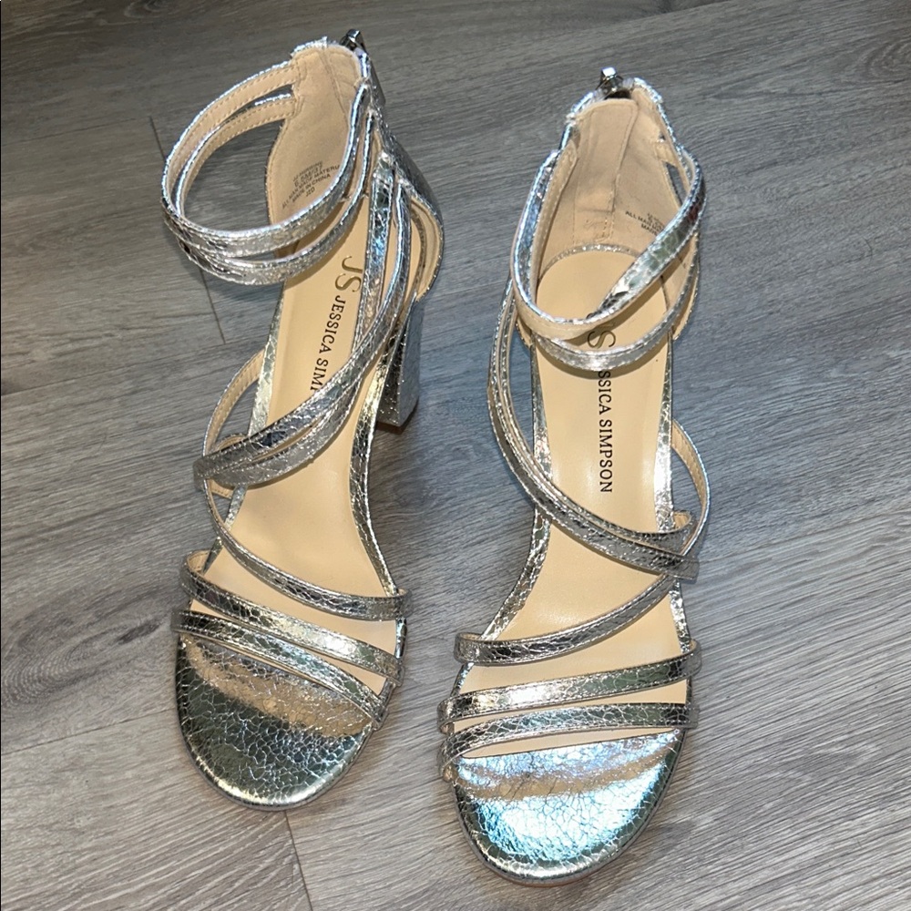 Jessica Simpson Metallic Strappy Heels